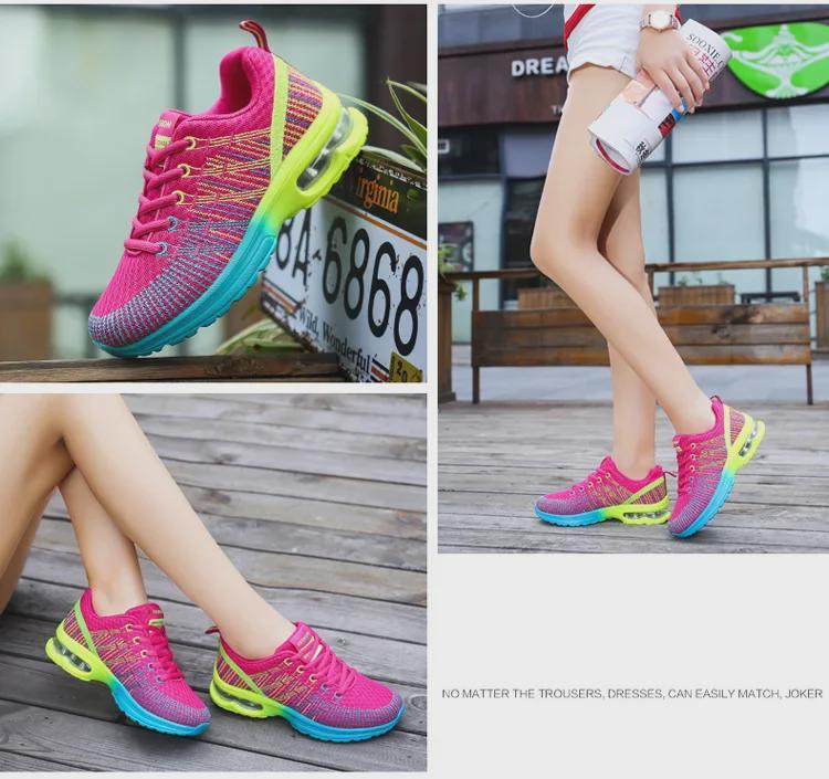 Women's Spring 2021 Trendy Air Cushion Running Shoes - Breathable, Soft Bottom, Lightweight Cross-Border Sports Sneakers