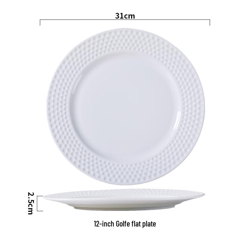 Ru Han Gold-Rim Ceramic Dinner Plate