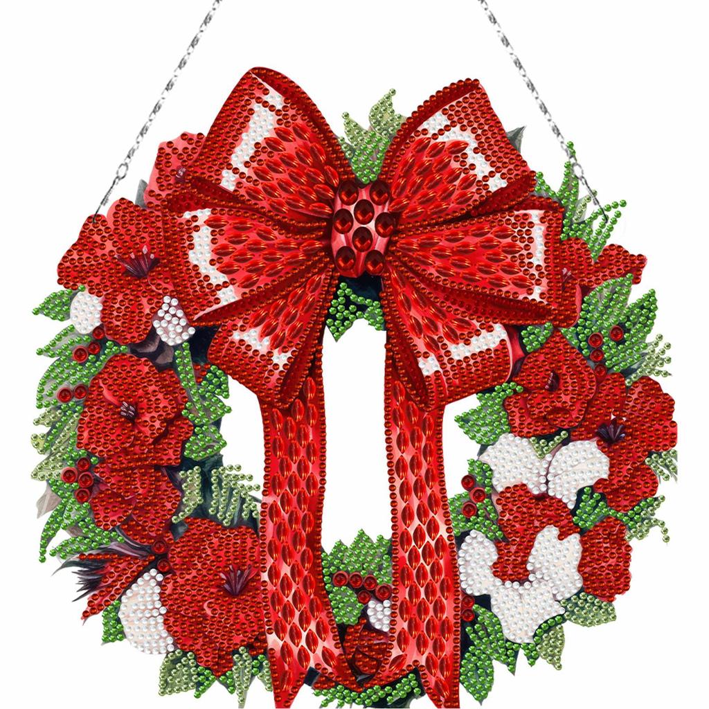 Special Shaped Christmas Decor Diamond Art Painting Garland Kit Diamond Painting Wreath Ornament for Home Window Door Decor Gift