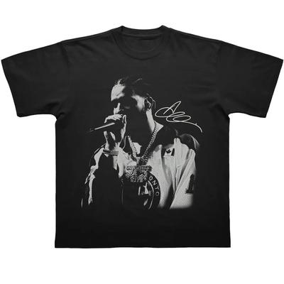 Herren Drake Muster T-Shirt für Alle Hunde Hip-Hop Stil 2025 Sommer Neu Europäisches und Amerikanisches Hip-Hop T-Shirt