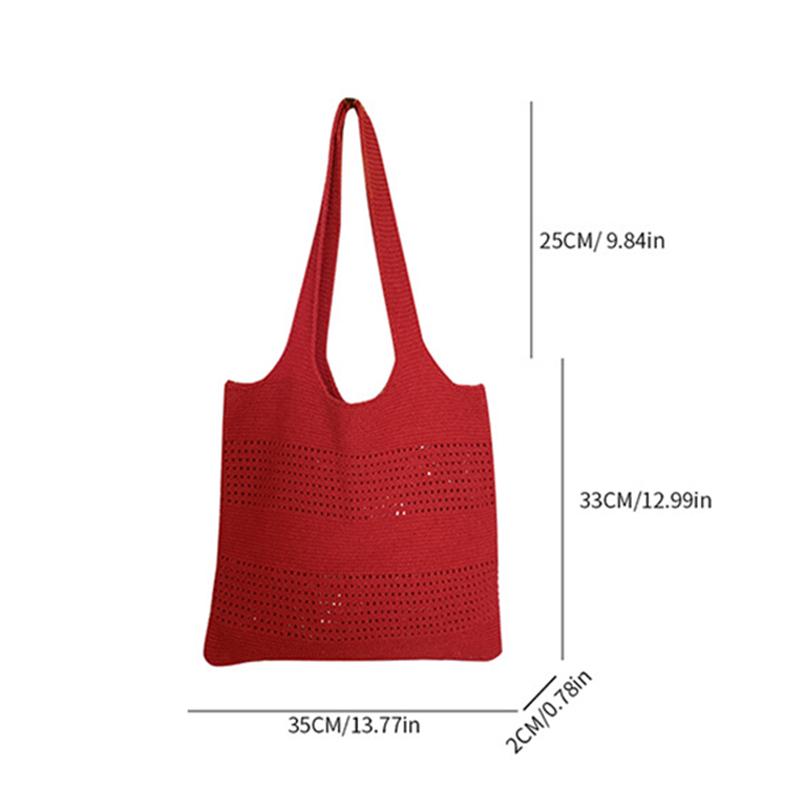 Summer New Simple Style Mesh Handbag Shopping Beach Bag Knit Shoulder Bag Women's Hollow Out Large Capacity Totes AVE