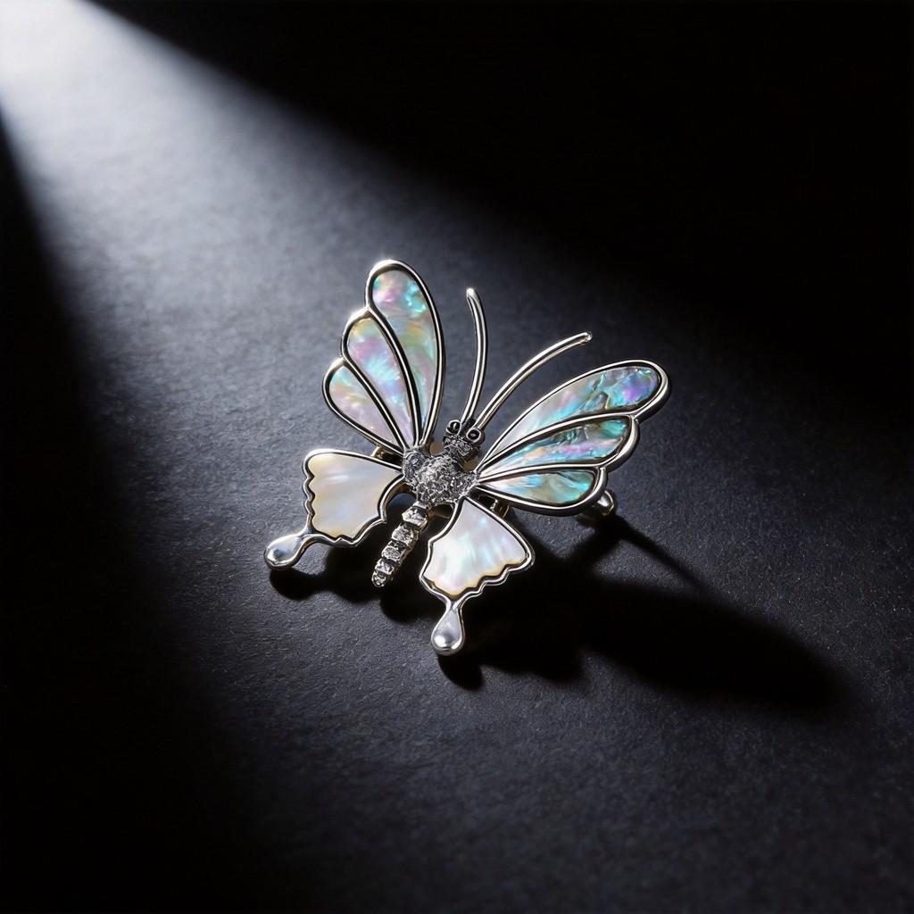 Animal Embossed Shell Butterfly Brooch Pendant With Multi Function Decor For Unisex Wear