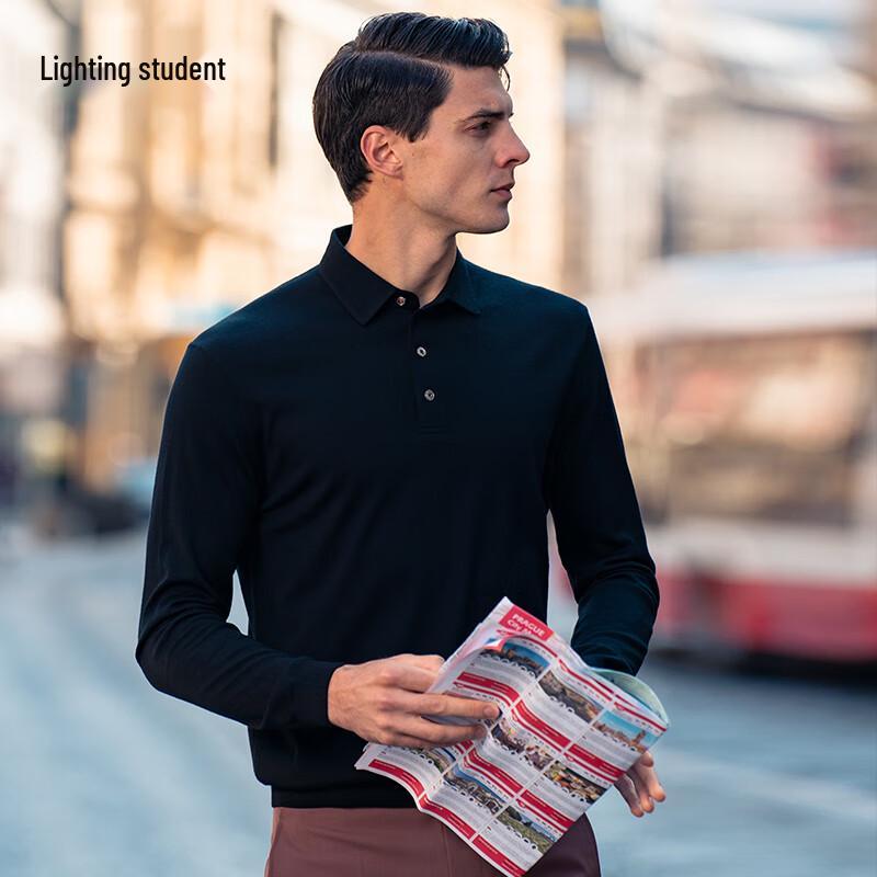 

Мужская футболка с лацканом из мягкой чистой шерсти L (175)