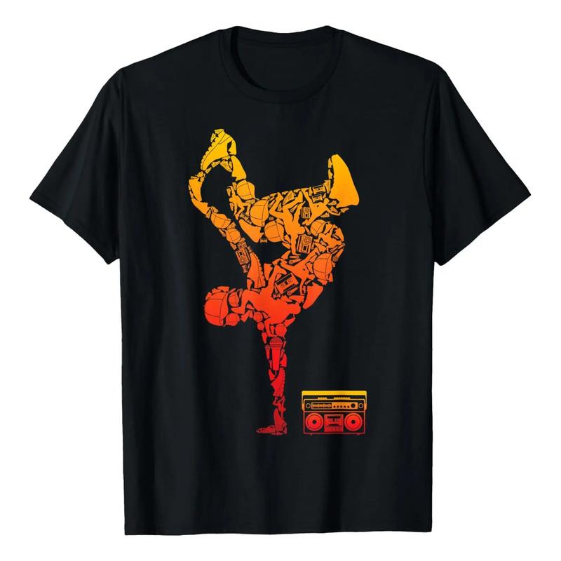 Camiseta Breakdance Boombox One Hand Freeze Hip-hop Breaking S разноцветный