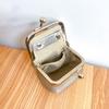 Chic Full-Grain Leather Mini Kiss-Lock Pouch Jewelry Organizer for Rings Necklaces Earrings Compact Daily Accessory Coin Purse