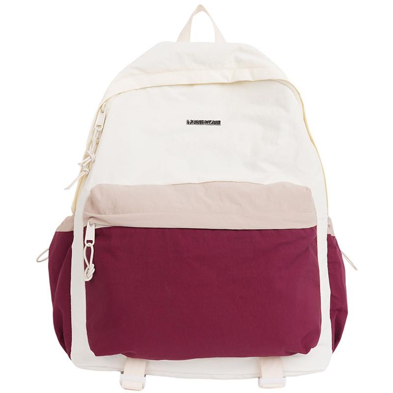 Cute Korean Style Student Backpack With Nylon Material And Cushioned Straps For Daily Use
