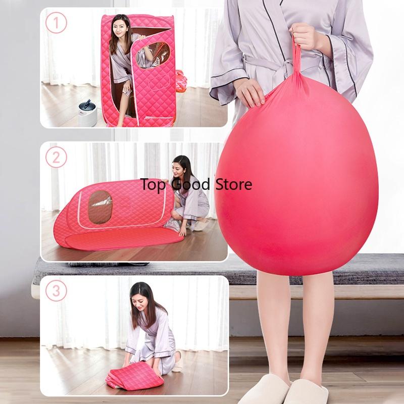 1000W 2L Dampbad Bærbar Spa-rom Hjem Helkropps Slanking Sammenleggbar Detox-terapi Damp Sammenleggbar Badstuekabin Badstuegenerator