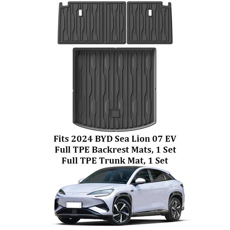 Full Set TPE Trunk Mats Backrest Protector For BYD Sea Lion 07 EV 2024-2026 Waterproof Anti-Scratch Wear Resistant Car Interior