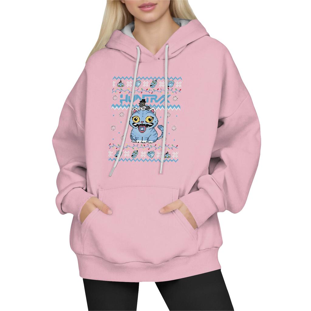Women's Fashion Long-Sleeve Pullover Hoodie with Fun Movie-Inspired Prints
