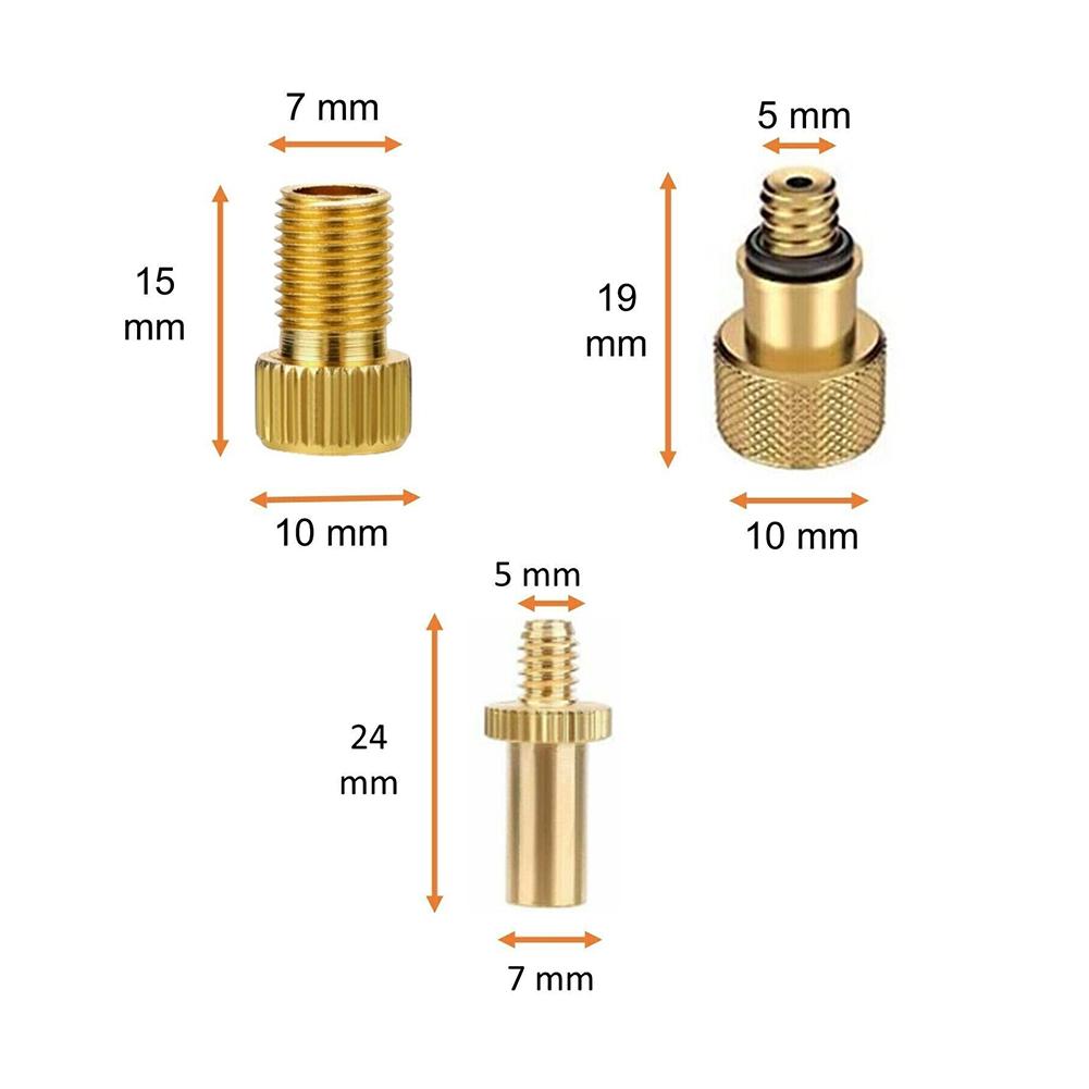 3Pcs/Set Bike Air Pump Valve Adapter French To American Convert Wheel Gas Nozzle Bicycle Valve