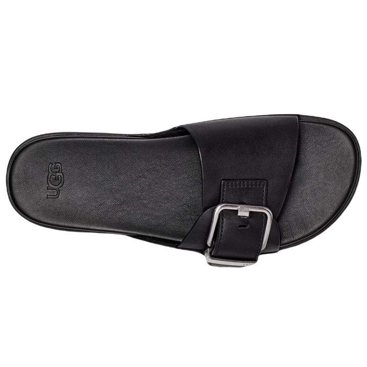 UGG Dámské Solivan Spona Klouzací Černá Kůže 1128630-BLLE