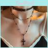 Choker Cross Layered Black Long Necklace For Women Highend Sweet Cool Clavicle Chain Neckband