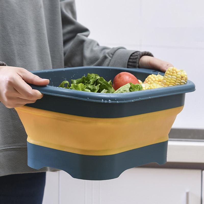 Faltbares Sieb Obst Gemüse Waschkörbchen Abtropfsieb Geschirr Abtropfgestell Silikon Faltbares Abtropfsieb Küchenaufbewahrungswerkzeug