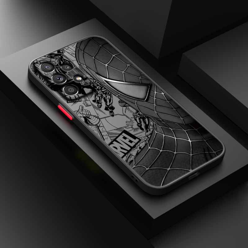 Spider-Man Iron Man Cover For Samsung S25 S24 S23 S22 S21 S20 S10 FE Ultra Plus Lite Frosted Translucent Phone Case
