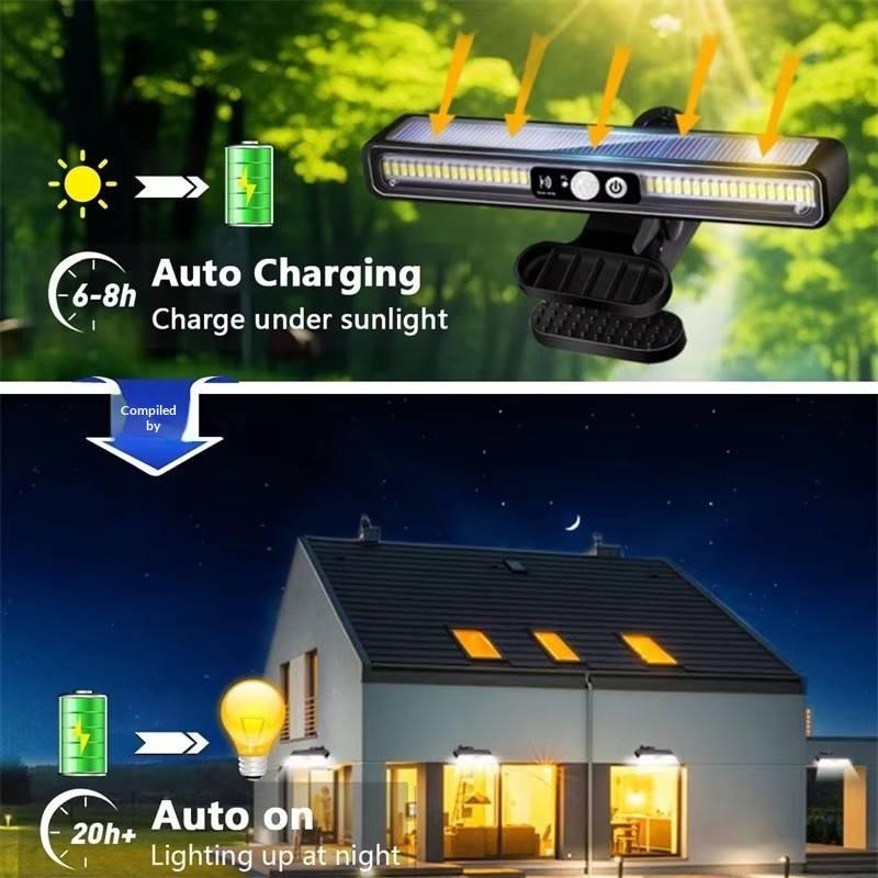 New Outdoor Solar Clip On Light With Motion Sensor IP65 Waterproof Fence Lights With 36 LEDs Portable Solar Powered Security