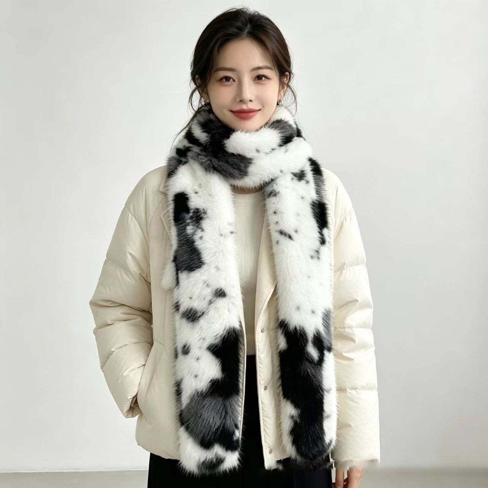 Skin Friendly Thick Warm Neck Warmer Windproof Long Fluffy Muffler Holiday Gifting