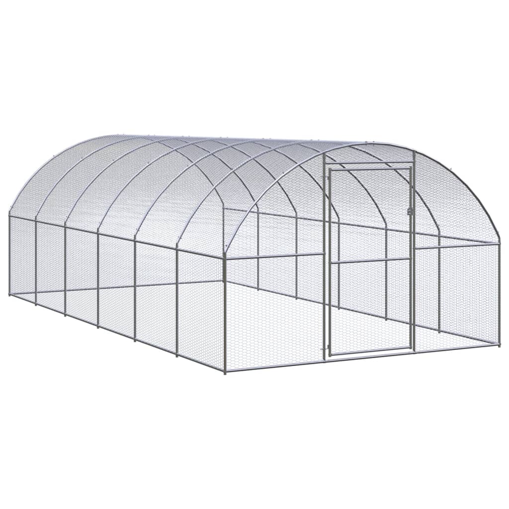 Vidaxl Outdoor Chicken Coop, 3X6X2 M, Galvanized Steel