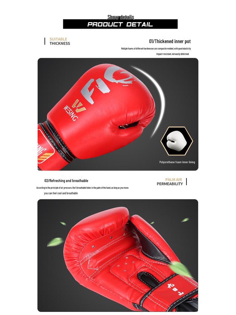 Jiurishan Kids' Boxing & Sanda Training Gloves for Men & Women