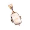 Natural Fossil Coral 925 Solid Sterling Silver Jewelry TwoTone Pendant 1.5" Z8o68