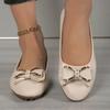 Newly Summer Pointed Toe Comfortable Casual Flat Shoes Elegant Shallow Mouth Lightweight Breathable Bow Women's Shoes NO:D-16