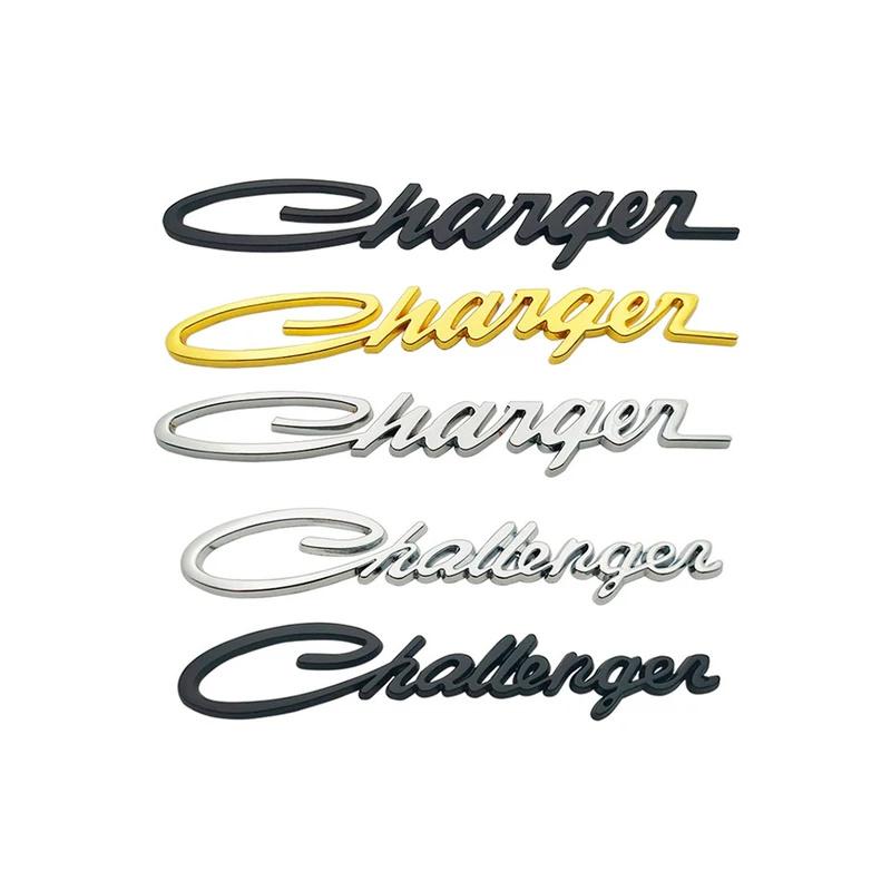 3D Metal Challenger Emblem Charger Badge Rear Trunk Decal Stickers for Charger Challenger Auto Decoration Accessories Ring Key