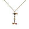 Colorful Zircon Alphabet Necklace: Women's European & American Design