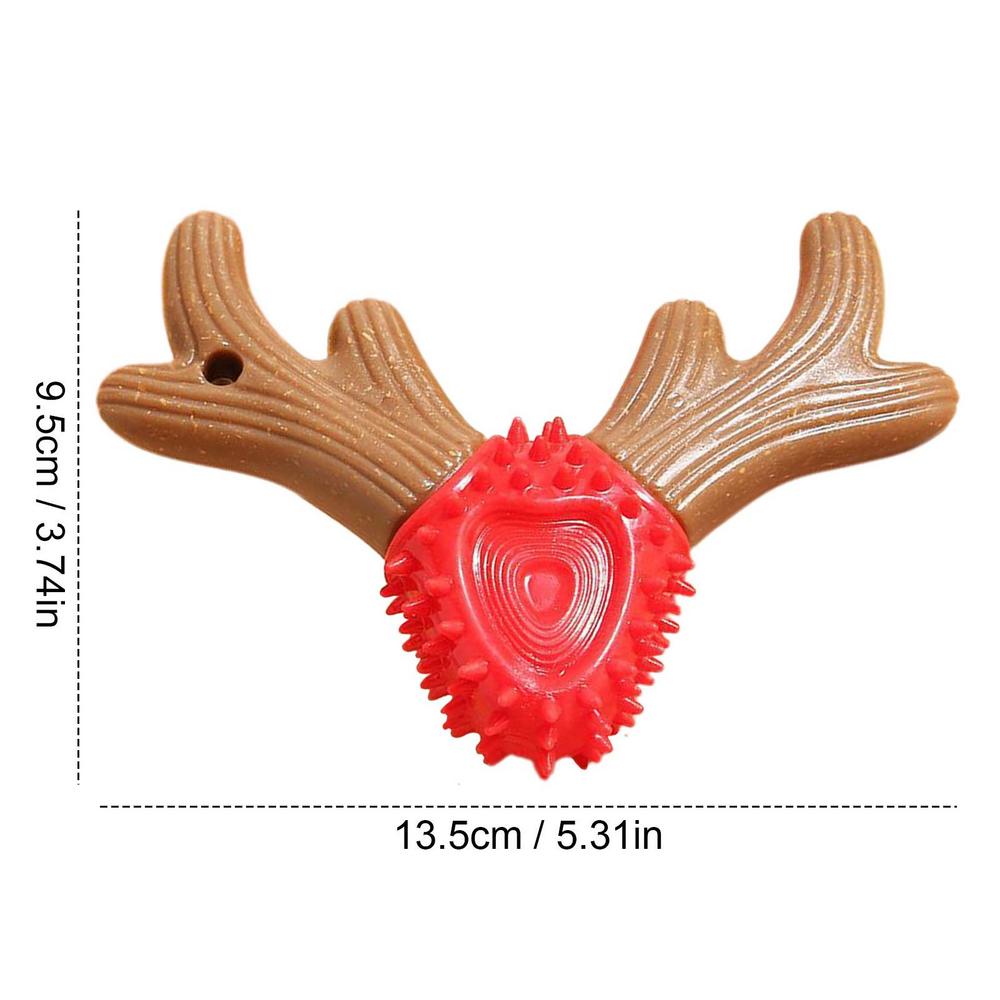 Antler Shape Dog Toys Puppy Durable Chew Toys Pet Teeth Cleaning Tool Interactive Dog Toothbrush Toy For Small Dogs Dog Toy красный