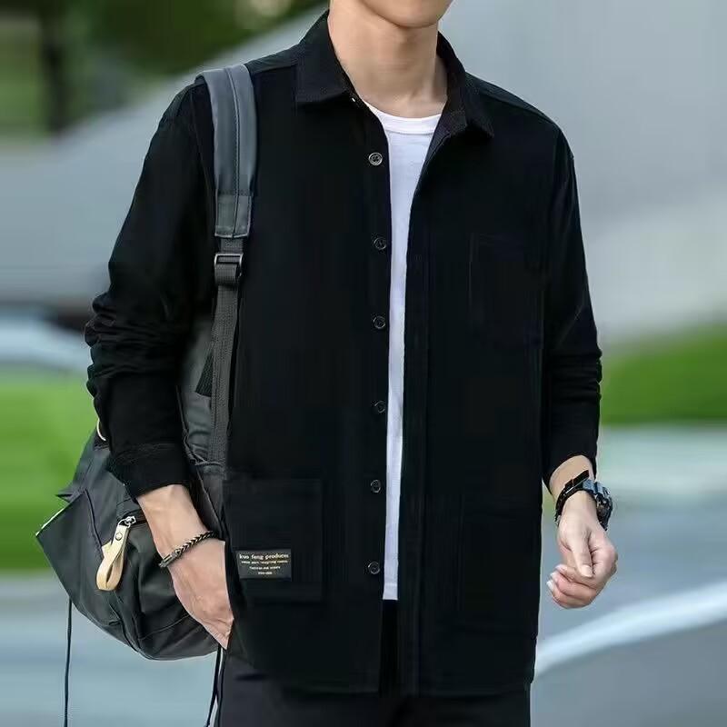 Men's Loose Casual Long-sleeved Shirt Jacket.