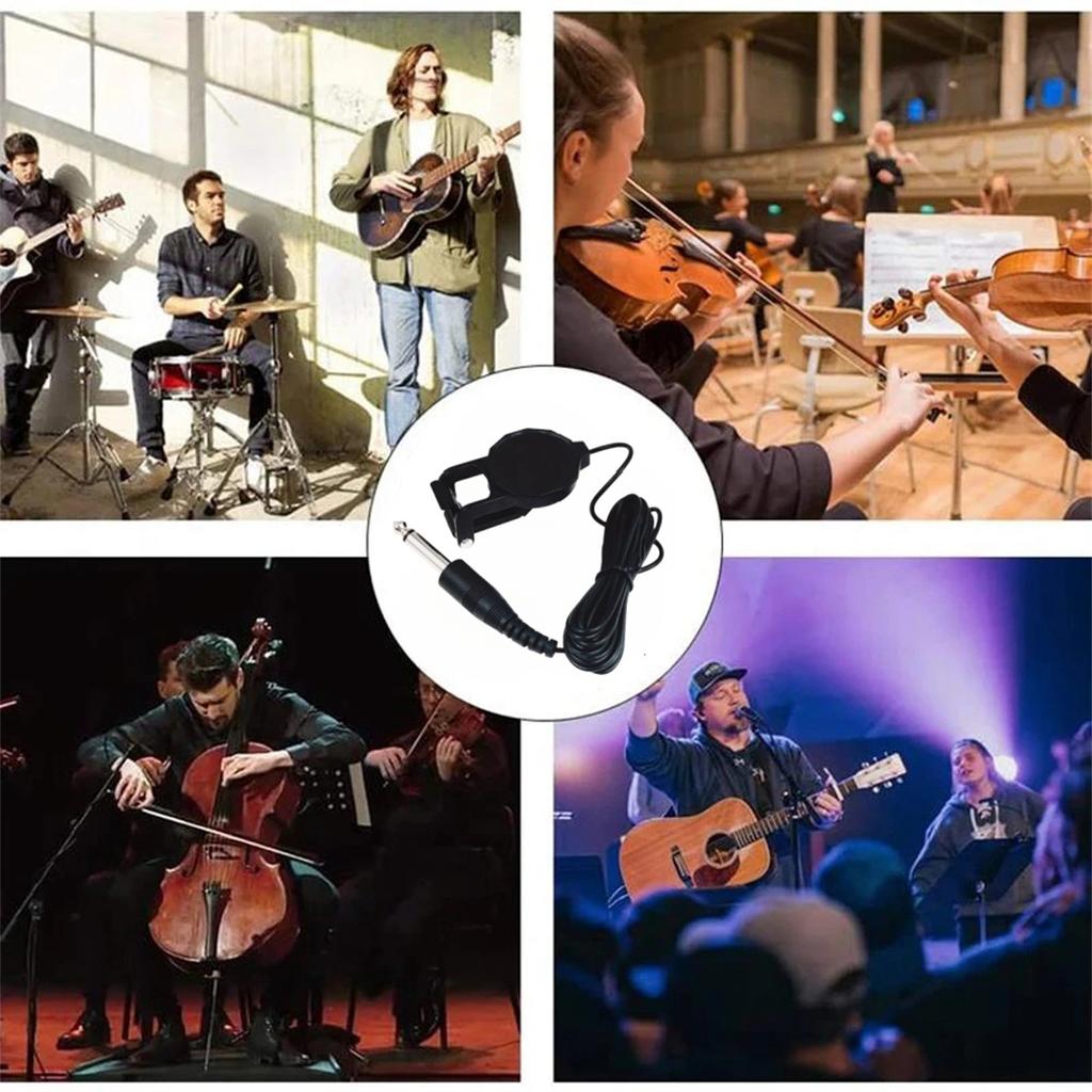 Miwayer Clip-On Pickup Microphone Piezo with Audio Jack for Acoustic Guitar, Violin, Ukulele, Banjo, Musical Instruments