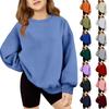 Jungen Mädchen Pullover Oberteil Lockerer Schnitt Farbe Sportlich Lässig Oberteil für Kinder