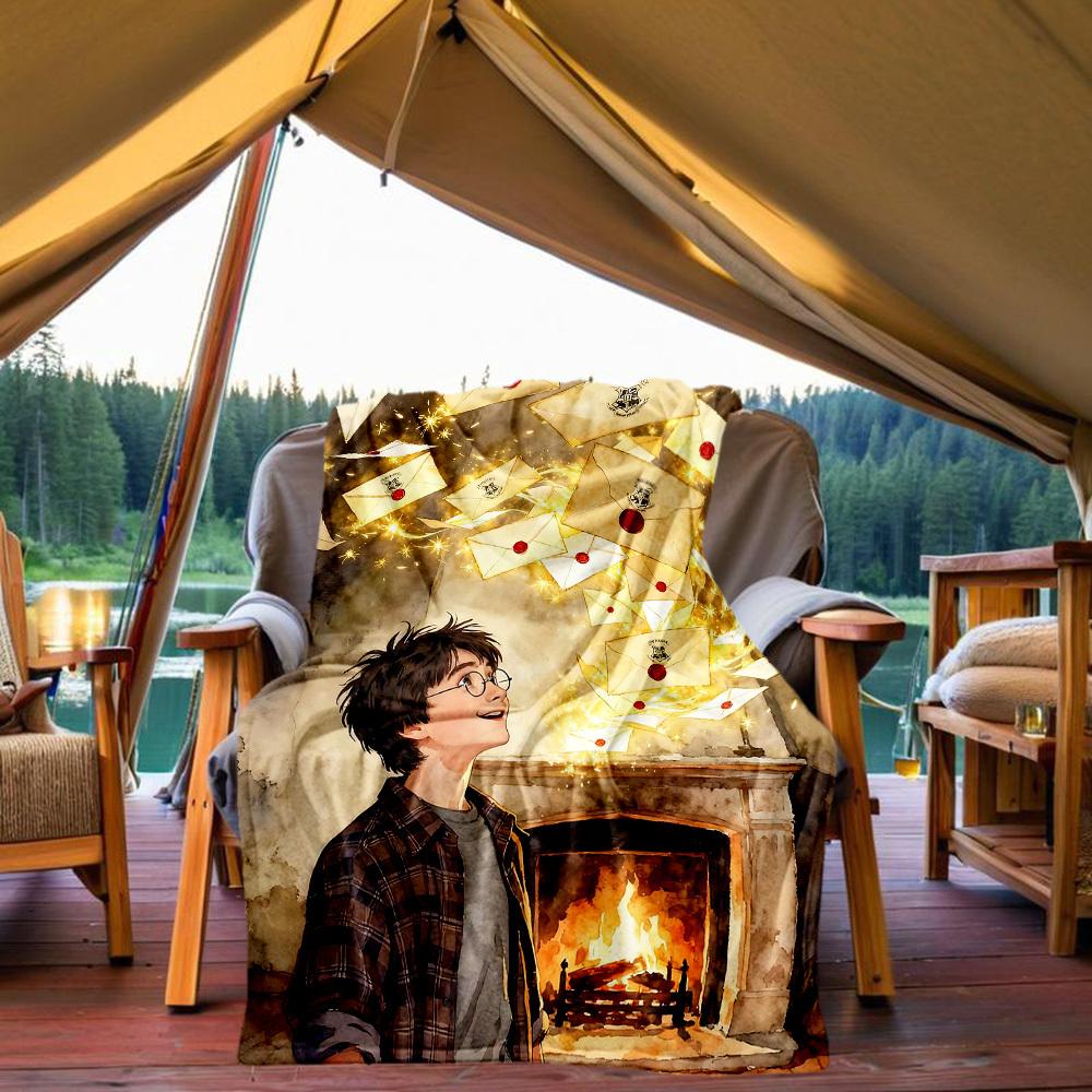 1pc Harry Potter Outdoor Blanket Lightweight Flannel, All-Season Use for Sofa, Bed, Travel, Camping, Living Room, Office, Couch056