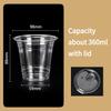 Disposable Transparent PET Cold Drink Cup with Lid Dessert Beverage Shop Takeaway Cup Suitable for Iced Coffee Frozen Yogurt Cheese, Milkshake Juice