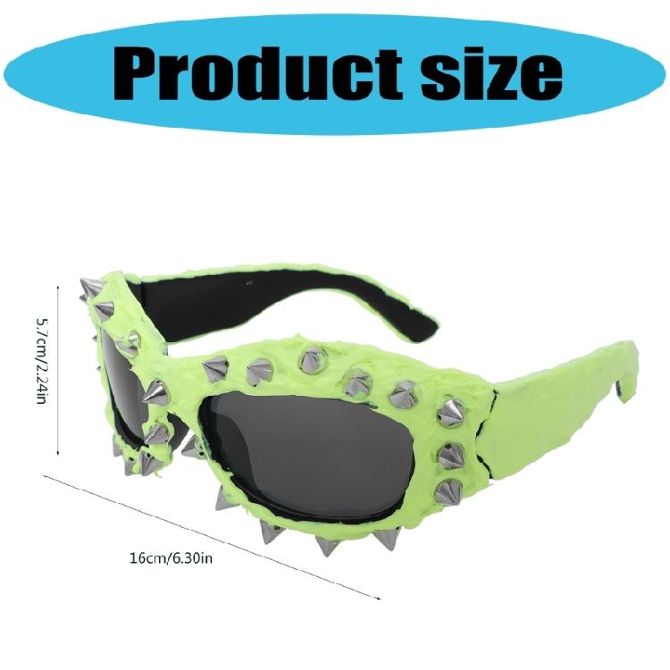 Novelty Sporty Sunglasses For Shows Stage And Daily Wear Unique Spiked Accessories Modern Outfit Photo Props