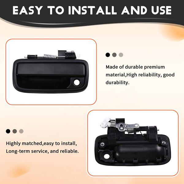 1 Piece Matte Black Car Exterior Left Side Door Handle – Plastic + Metal