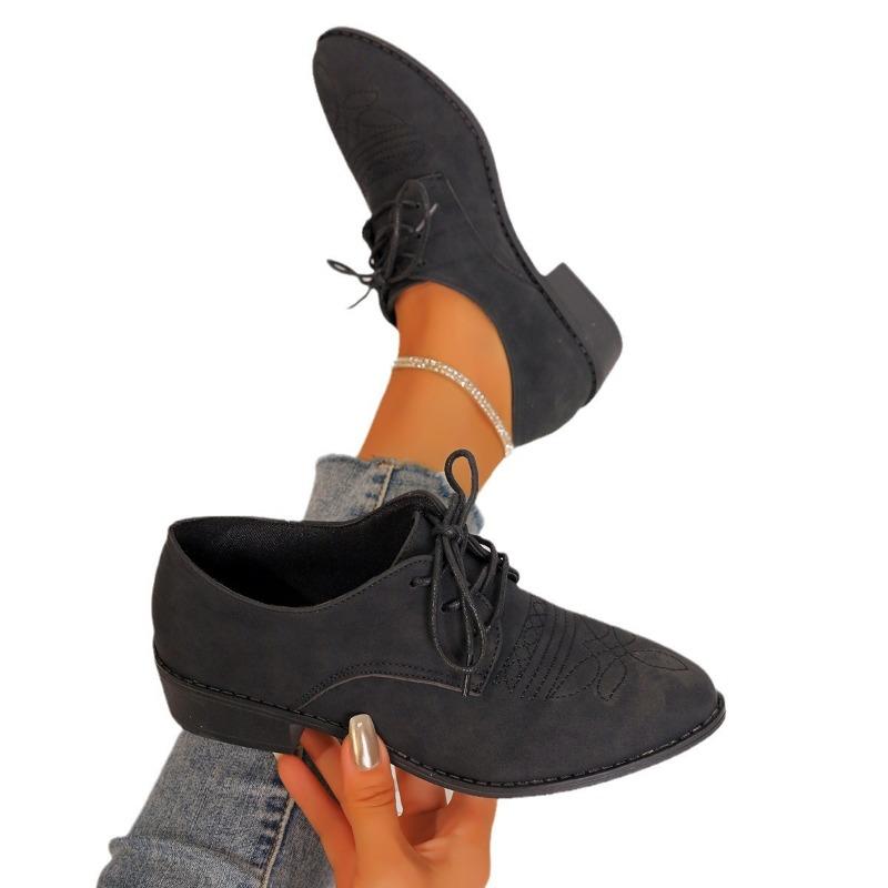 Large Size Shoes Lace-up Single Shoes Women's Suede Women's Single Shoes Women's Shoes One Piece