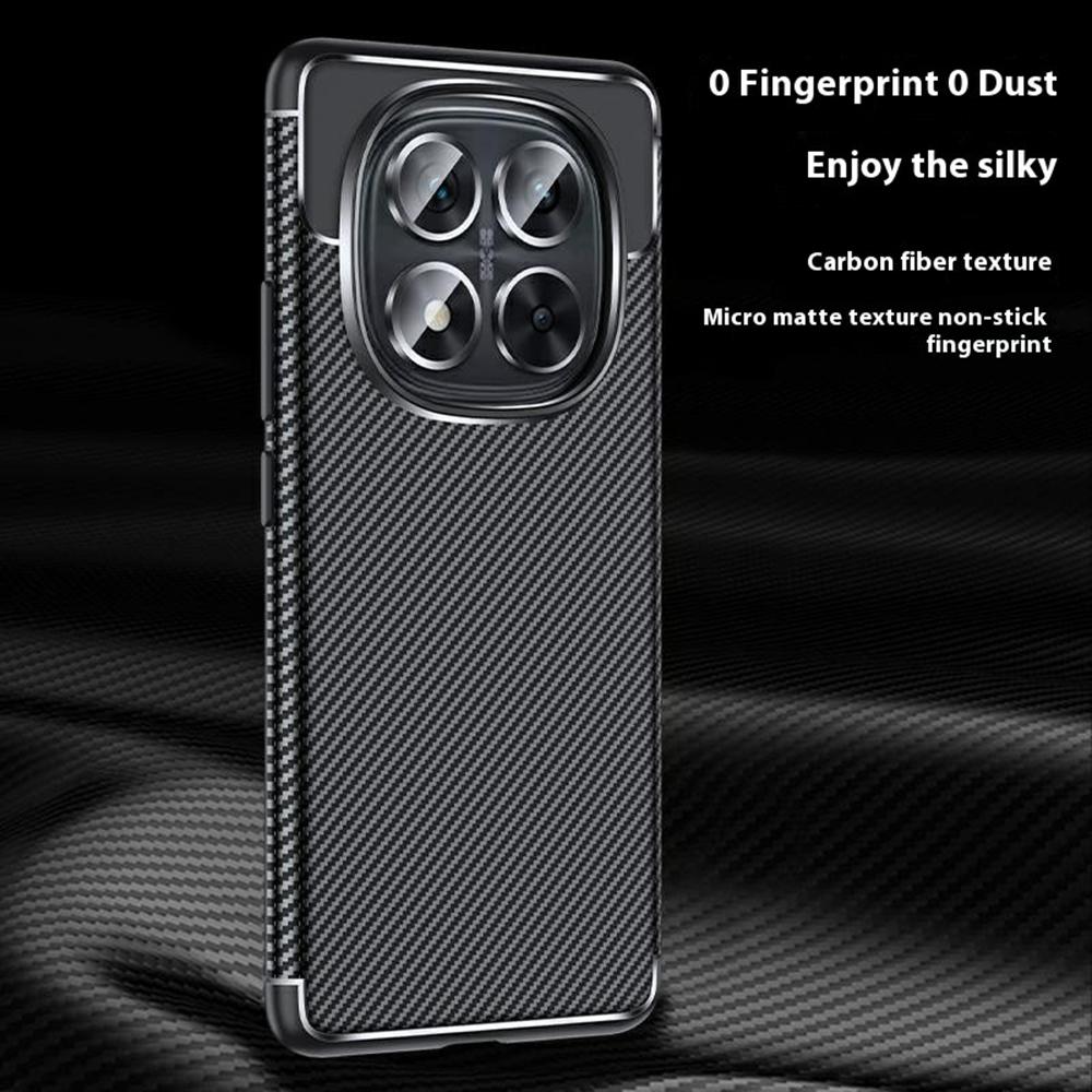 For Xiaomi Redmi Note 14 Pro 5G/Poco X7 5G Case Carbon Fiber Texture TPU Phone Cover Heat Dissipation
