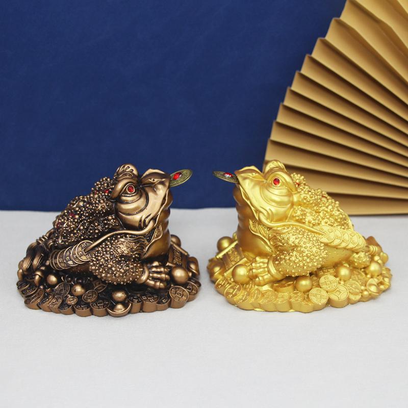 Goldenes Glücksgeld Citrin Kröte Frosch Drache Feng Shui Figuren Skulptur Statue Glück Reichtum Wohndekoration Auto Ornamente