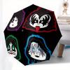 1pc KISS Band Faces Glow-in-the-Dark Stickers Umbrella with Plastic Handle,Suitable for All Seasons Home Travel Outdoor UmbrellaM966