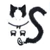 Furry Animal Ear Tail Set With Lace Hand Bells Neck Bell Headband Cosplay Costume