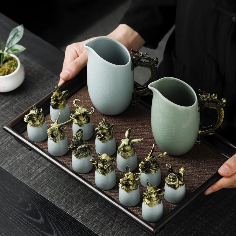 Chinese Zodiac Ceramic Baijiu Decanter Set