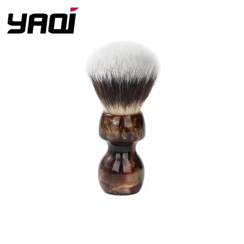 YAQI Caramel Cat's Whisker Synthetic Hair Wet Shaving Brush for Men - Premium Quality Shaving Accessory