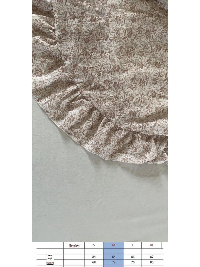 Women's Chiffon Floral Print Irregular Tie-Up Slit Half-Skirt