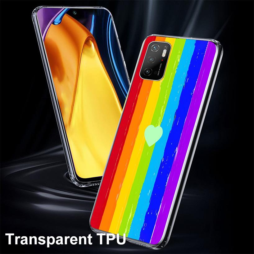 Rainbow Gradient Love Phone Case For Xiaomi Poco X5 X6 X7 Pro F7 Ultra M7 Redmi 15C 15 13C 13 12C 12 10 10C 10A 9 9C 9T 9A Cover
