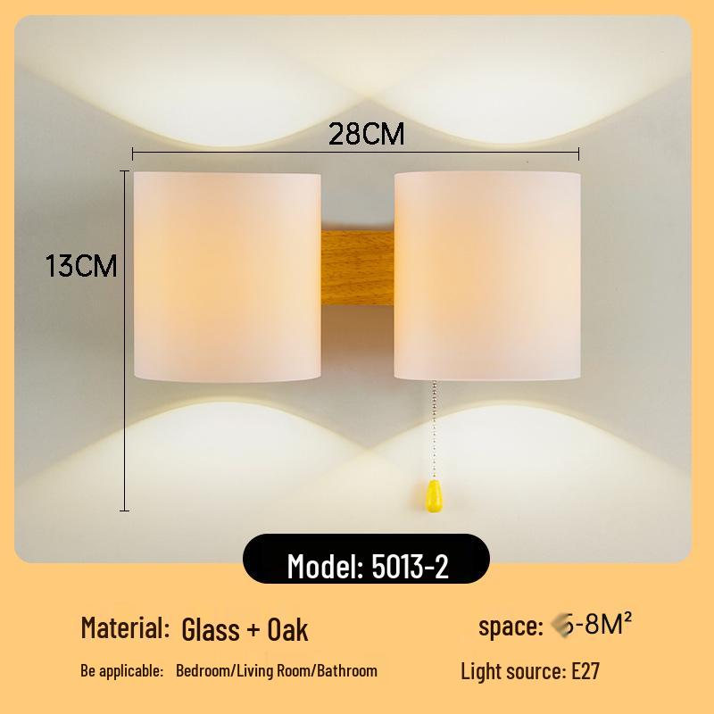Nordic Solid Wood Wall Lamp - Modern Bedroom, Living Room, Hallway, Staircase, Balcony, Corridor Light Fixture.