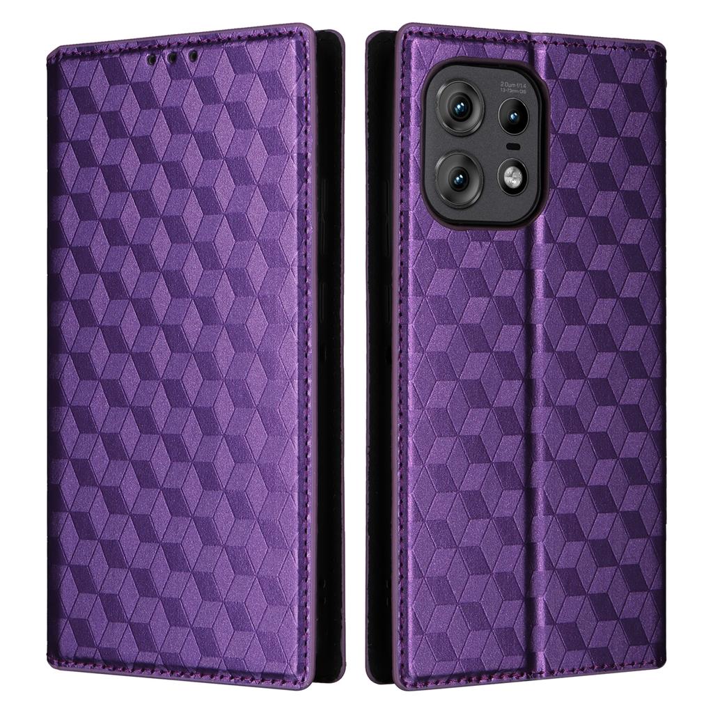 For Motorola Edge 50s Pro 5G/Edge 50 Pro 5G/Edge 50 5G Wallet Case Magnetic Closing Rhombus Leather Phone Cover