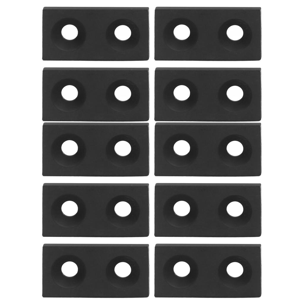 10Pcs Aluminum Alloy End Cover Double Holes Cover Plate for Profiles Frame CNC MachinesBlack