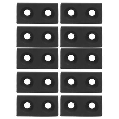 10 Stück Aluminiumlegierung Endkappe Doppelbohrungen Abdeckplatte für Profile Rahmen CNC-Maschinen Schwarz