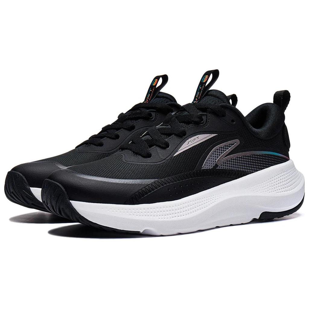Li Ning Soft Go Cushioning Slip Resistant Abrasion Resistant Breathable Low top Casual Shoes Women's Black AGLT180-1