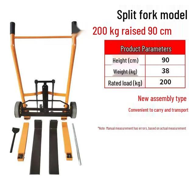 Compact Manual Hydraulic Forklift: Lightweight Foldable Stacker for Lifting and Handling
