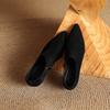 Krazing Pot Sheep Suede Autumn Winter Shoes Stiletto Med Heels Size 43 Size 42 Pointed Toe Concise Style Deep Mouth Pumps